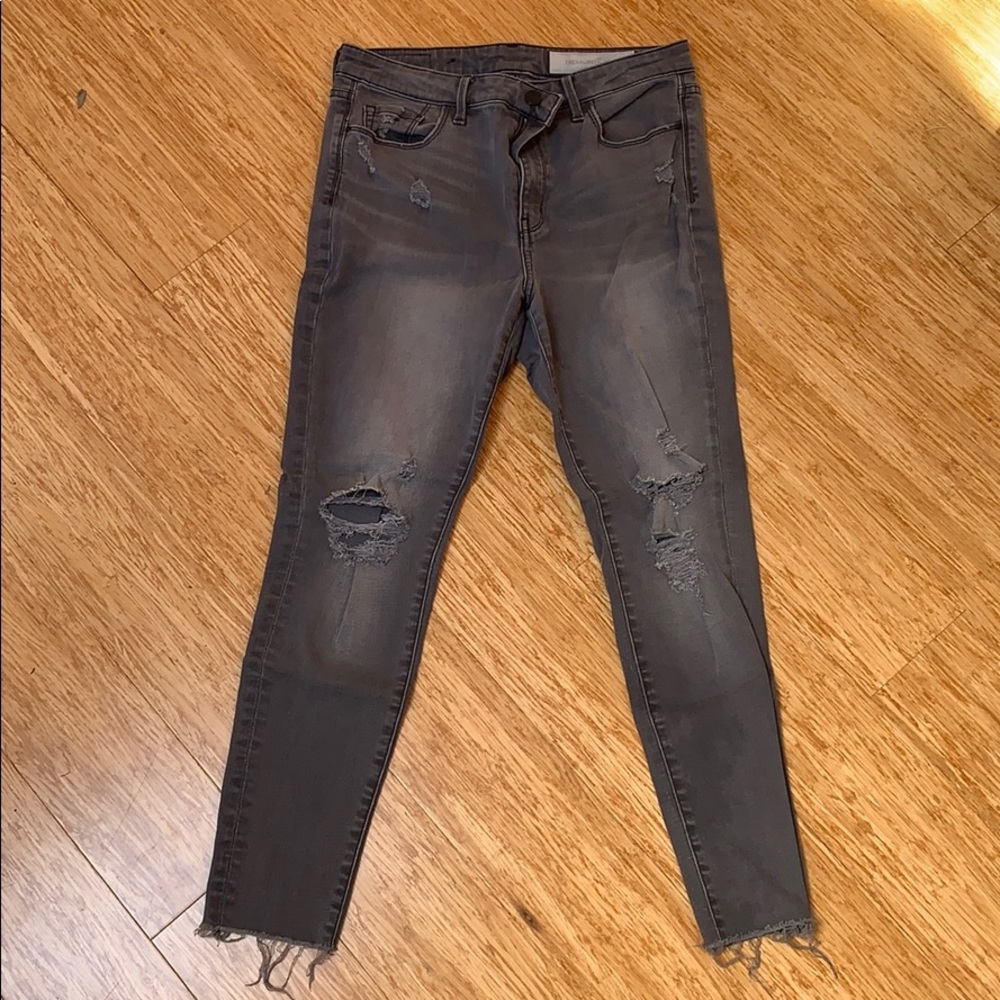 Treasure & bond - gray wash ripped jeans 29